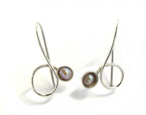 loop paua earrings in sterling silver