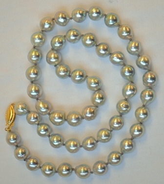 Natural blue akoya from Pearl Paradise size 7.5-8 mm