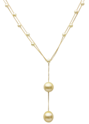 Natural Color Golden Akoya Pearl Lariat Chain