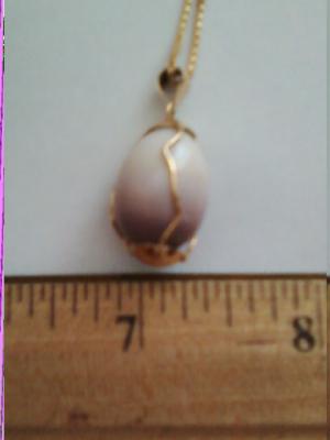 Natural pearl found in the waters off Eastern Long Island.  The pearl is 13.39mm x 18.5mm and the weight is 21ct.