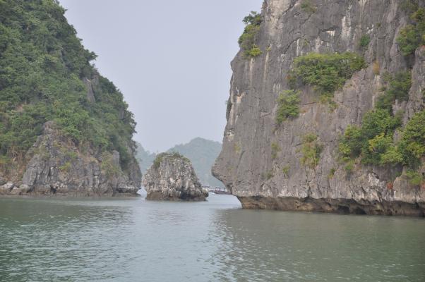 Sailing on my private junket...on Ha Long Bay, a beautiful array of karst formations, now a World Heritage Site.