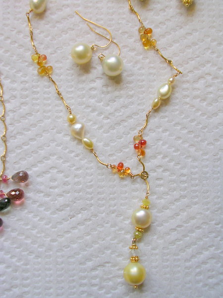 south sea necklace and earrings