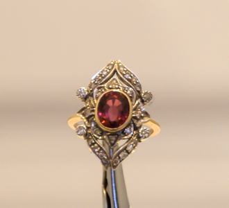 Tourmaline / diamond ring 2