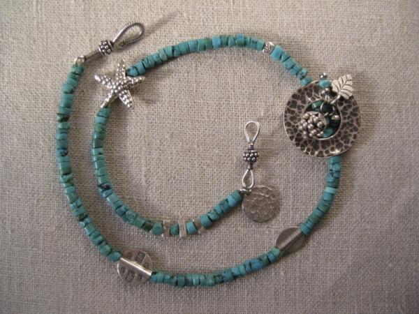 Turquoise and hill tribe silver